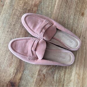 Madewell Pink Suede Mules
